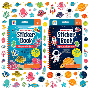 Livres d'autocollants réutilisables personnalisés pour enfants, autocollants en silicone amovibles autocollants, meilleurs cadeaux, jouets éducatifs pour enfants - Product Image 5