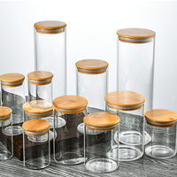 Boîtes de stockage des aliments en verre transparent contenants de garde-manger de cuisine pour épices noix d'herbes assaisonnement de graines de thé aliments secs haricot sucre collation
