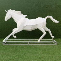 Sculptures de cheval, grande sculpture d'extérieur abstraite en acier inoxydable, vente en gros, 15 cm