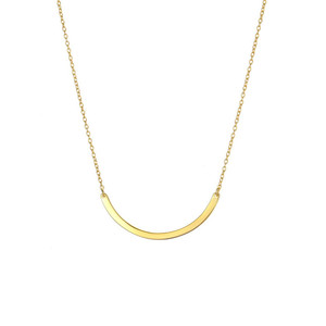 Collar minimalista para mujer, de <span class=keywords><strong>14k</strong></span> chapado en oro, plata de ley 925, barra curva, mejor amiga - Product Image 2