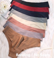 Culotte sexy en soie de glace sans trace pour femmes, sensation de douceur nue, lingerie invisible pour femmes, sous-vêtement à taille moyenne, respirante une pièce