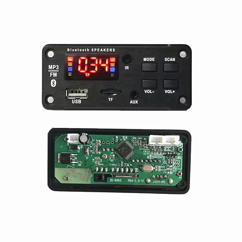 JK6893 5V/12V Bluetooth Fm Usb MP3 Audio Decoder Modul dengan Layar Warna