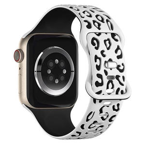 Bracelet en silicone souple sportif gravé Upro Leopard pour Apple Watch, pour femmes, 38, 40, 41, 42, 44, 45, 49 mm, bracelet embossé - Product Image 1