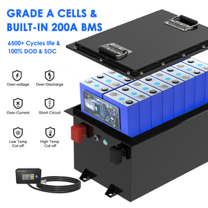 Batería de Iones de Litio Recargable DELONGTOP para Vehículos de Baja Velocidad, 24V 36V 48V 60V 72V 100AH, Personalizada para Carritos de Golf, Camiones, Barcos, LFP51105 24V - Product Image 3