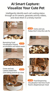 <span class=keywords><strong>2026</strong></span> OEM 4L 자동 고양이 급식기 카메라 탑재 스마트 펫 급식기 다묘용 AI 인식 만화 생성 개 건식 사료 디스펜서 - Product Image 3