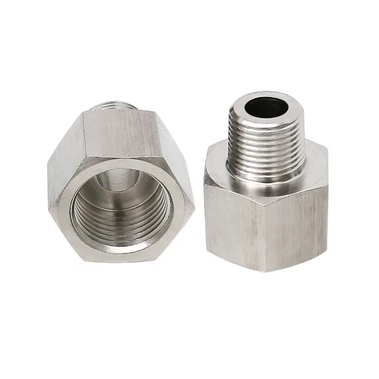 Stock Metric Inch 304 Stainless Steel Pipe Fitting Adaptor Connector Male To Female Threaded Reducer Adapter