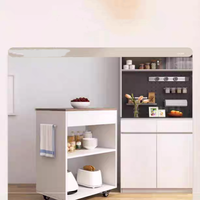 Chariot de cuisine moderne blanc avec étagères ouvertes, chariot de rangement roulant pour cuisine, chariot de cuisine peu encombrant avec roulettes