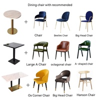 Modernes Design Künstlicher Marmor Desktop Esstisch Restaurant Cafe Shop Fast Food runder Tisch mit Metall basis