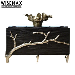 WISEMAX — meuble de luxe à 3 portes avec pied en métal doré, <span class=keywords><strong>armoire</strong></span> de télévision moderne pour salon, buffet de maison - Product Image 6
