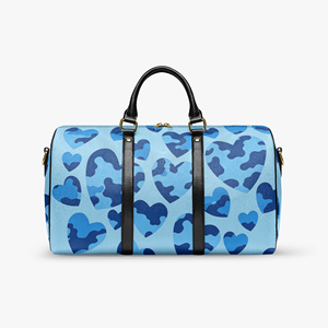 <strong>Hot</strong> Women <strong>Pink</strong> Cow Heart Pattern Weekender Duffle <strong>Bag</strong> Waterproof PU Large Travel <strong>Bag</strong> Carry on Handbag Detachable Shoulder Strap - Product Image 4