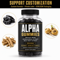 Extrait d'Ashwagandha Alpha Gummies avec résine de Shilajit et extrait de racine de Maca, ingrédients naturels de qualité supérieure