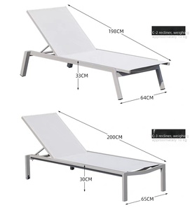 Chaise longue de loisirs en alliage d'aluminium pour extérieur, idéale pour villas, cours, piscines, hôtels, maisons d'hôtes et plages - Product Image 6