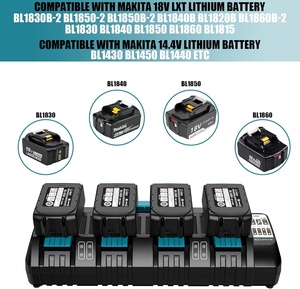 Cargador Rápido de 4 Puertos y 18 V <span class=keywords><strong>DC18SF</strong></span> para Makitas BL1830 BL1430, Cargador DC18RC DC18RD 14.4V-18V LXT para Baterías de Herramientas Inalámbricas de Litio - Product Image 6