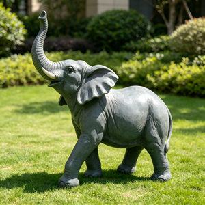 Sculpture <span class=keywords><strong>d</strong></span>'<span class=keywords><strong>éléphant</strong></span> réaliste en FRP, taille réelle, statue <span class=keywords><strong>d</strong></span>'animal en fibre de verre, <span class=keywords><strong>d</strong></span>écoration extérieure pour jardin, parc, zoo, finition grise peinte <span class=keywords><strong>à</strong></span> la main - Product Image 5