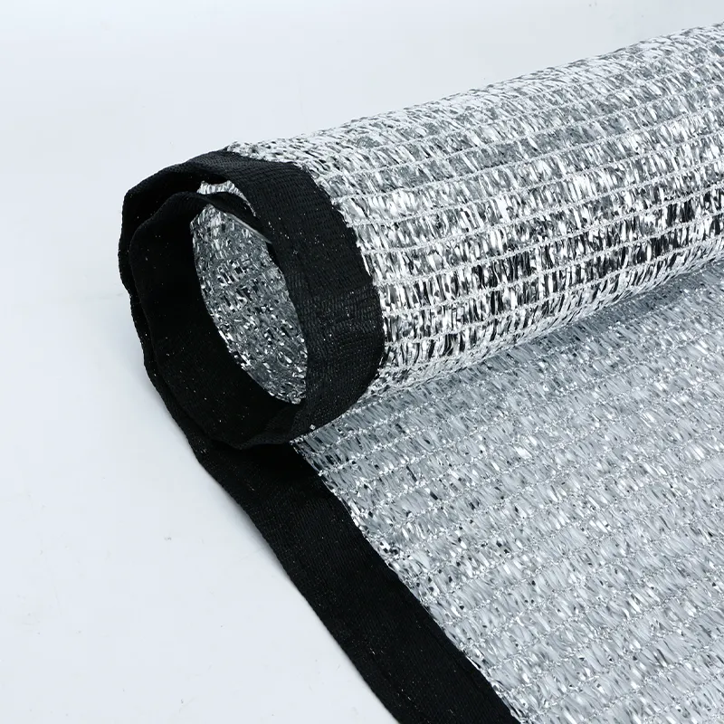 Reflektieren des HDPE-Aluminium netz 85% Schatten Stoffs truktur Sun Block Fabric Sun Reflect Aluminium Pet Shade mit Ösen