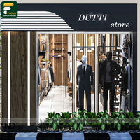 Présentoir central pour vêtements, îlot de présentation, support de vêtements, design de mobilier de magasin de prêt-à-porter