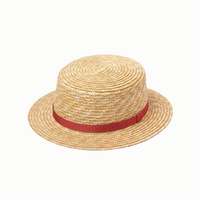MADESHINE verano hombres Cosplay sombrero de paja japonés Anime Fans amarillo rojo cinta Luffy con rafia para accesorio de pesca