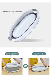 Bac <span class=keywords><strong>à</strong></span> <span class=keywords><strong>linge</strong></span> pliable en plastique de 24 L, <span class=keywords><strong>panier</strong></span> de rangement pliable pour la maison, la salle de bain, le camping, le spa, l'organisation - Product Image 4