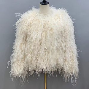 New Arrival Winter Fashion Genuine Fur Jacket Ostrich Feather Fur <strong>Coat</strong> <strong>for</strong> <strong>Women</strong> - Product Image 5