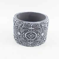 Ensemble de pots de fleurs classiques en ciment pour plantes d'intérieur, pots à fleurs modernes en béton avec support pour la décoration de la maison et du bureau