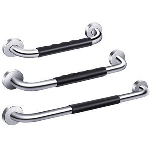 Barras de apoyo de acero inoxidable 304 con agarre de silicona, barra de seguridad para baño, inodoro, soporte para personas mayores y discapacitadas - Product Image 1