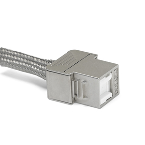 Connettore Keystone RJ45 Femmina-Femmina Cat6A FTP Schermato con Cavo Intrecciato Placcato <span class=keywords><strong>Oro</strong></span> 8P8C T568A/B Bianco - Product Image 2