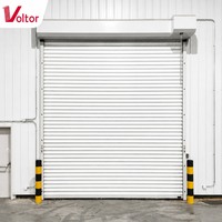 Porte à enroulement en acier résistant aux intempéries, résistance industrielle, résistante au vent, porte à enroulement automatique pour entrepôt