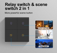 Tuya Zigbee AG Interrupteur mural en verre trempé 1-8 Gang Smart Switch pour fil en direct et neutre