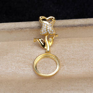 Accesorios de Plata S925 con Flor de Rosa y Perla de 12.3-12.5mm para Diseño de Joyería con Colgante de Nácar 6078 - Product Image 5