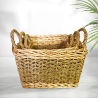 RUNXIAN Toparts Vente en gros Paniers de rangement et de blanchisserie en osier naturel tressé à la main, style artisanal, pour la maison et la cuisine