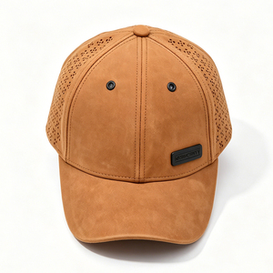 Gorra Deportiva de Béisbol Marrón de Poliéster/Algodón, Transpirable, Perforada, de 6 Paneles, Unisex, Casual para Exteriores, con Logotipo Personalizado - Product Image 3