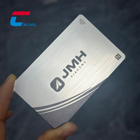 Tarjeta de Visita NFC de Metal Cepillado, Tarjeta Inteligente RFID de 13.56MHz con Chip Regrabable, Logotipo Personalizado, Tarjeta de Visita Digital