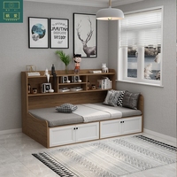 Lit simple élégant et minimaliste avec design géométrique et sommier à lattes renforcé pour hôtels haut de gamme et appartements studio