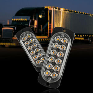 Nouvelle lampe stroboscopique 4-en-1 fine à 12 LED avec télécommande pour calandre de voiture, lumière d'avertissement d'urgence clignotante ambre, rouge, bleue - Product Image 3