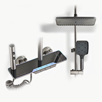 Système de robinet de douche à poignée unique moderne en aluminium et en céramique vente en gros d'usine pour les hôtels ensemble de douche mixte chaud et froid