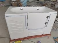 Baignoire Spa pour Chien Autoportante en Acrylique Écologique, Design Moderne, Portable, Rectangulaire, avec Massage par Jet d'Air, Grande Station de Lavage pour Chiens