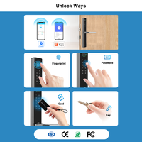 Serrure coulissante numérique WiFi Tuya TTLock en aluminium étanche SUS304 ultra-mince, entrée intelligente sans clé par empreinte digitale pour porte étroite