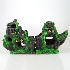Ornamento naufragio per acquario di plastica relitto di barca e acquario decorazione per la decorazione del serbatoio di Saig - Product Image 2