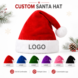 Chapeau <span class=keywords><strong>de</strong></span> Père Noël en tricot torsadé avec logo personnalisé, bordure en fourrure blanche et pompon, idéal pour les fêtes <span class=keywords><strong>de</strong></span> Noël, les cadeaux promotionnels en gros - Product Image 1