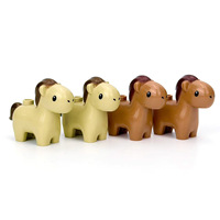 Aksesoris MOC Peternakan Hewan Ternak Anak Kuda Mini 20-Piece Building Block Plastik DIY Mainan Edukasi untuk Anak Laki-laki Usia 5-7 Tahun