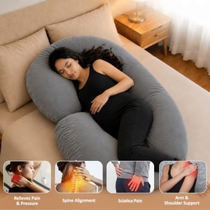 Oreiller de grossesse en forme de G avec housse amovible, coussin de maternité pour un soutien complet du corps, idéal pour dormir sur le côté - Product Image 3