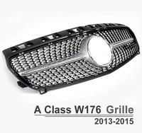 Nouvelles grilles chromées diamantées GT style AMG 2023 pour Mercedes-Benz Classe A W176 C180 2013-2015 – Accessoire de tuning automobile