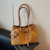 Sac fourre-tout rétro en daim simple pour femme, nouvelle collection automne 2025, grande capacité, sac à bandoulière tendance
