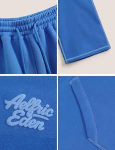 SUDADERO de algodón 100%, conjunto ligero con capucha, cierre de cordón, invierno, ecológico, lavado a la piedra, estampado de diamantes de imitación adornados - Product Image 6