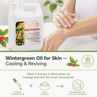 Huile essentielle de Wintergreen 100% biologique, distillée à la vapeur, pour massage, aromathérapie et fabrication de savon, vente en gros, certifiée USDA