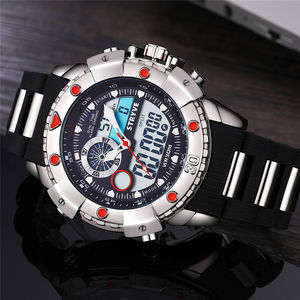Multifunctionele Sport Horloge Mannen Grote Wijzerplaat Stryve Merk Luxe Dubbele Tijd Waterdichte Dive Quartz Analoge Digitale Led Horloge - Product Image 5