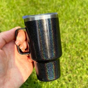 Vasos de chupito holográficos de acero inoxidable de 3 oz con aislamiento al vacío para bebidas frías y calientes, con asa, para sublimación - Product Image 3