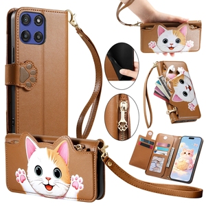 Funda inteligente tipo cartera con cremallera para <span class=keywords><strong>tarjetas</strong></span> <span class=keywords><strong>de</strong></span> crédito para Moto G <span class=keywords><strong>Play</strong></span>/G Power 5G/G Stylus 5G 2026/Edge 60 Fusion - Product Image 1