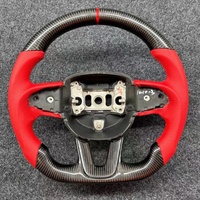 Volant de course en cuir et fibre de carbone pour Dodge Charger Challenger Hellcat Charger SRT RT