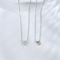 Pendentif Cœur Multi-Cœur Entrelacé Délicat et Polyvalent en Or Blanc 18K avec Diamant de Laboratoire, Réglable, pour Femme